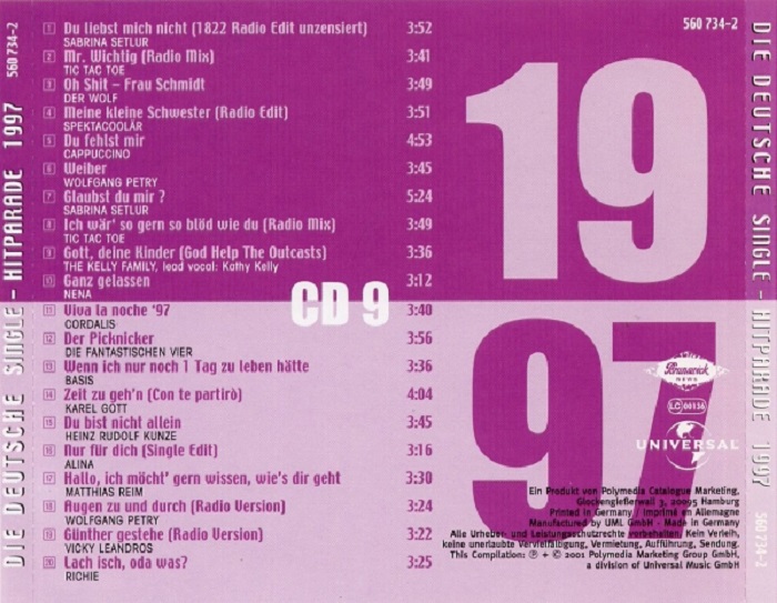 2001 - VA - Die Deutsche Single Hitparade 1997 - Back.jpg